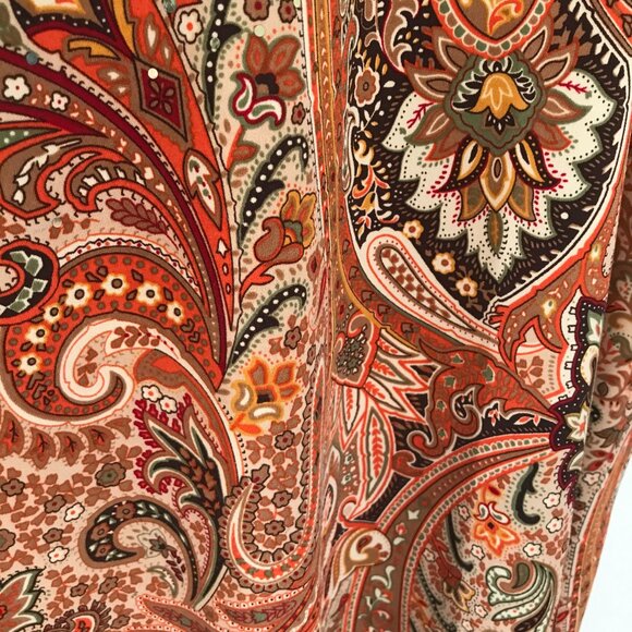 Oversize 2X top/tunic INC brown paisley 3/4 sleeve stretch women's holiday event - Picture 2 of 7